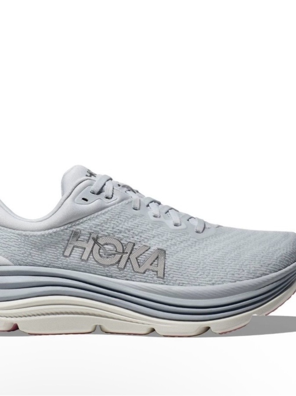 Hoka Women's Gaviota 5 Light Gray Athletic Running Shoe